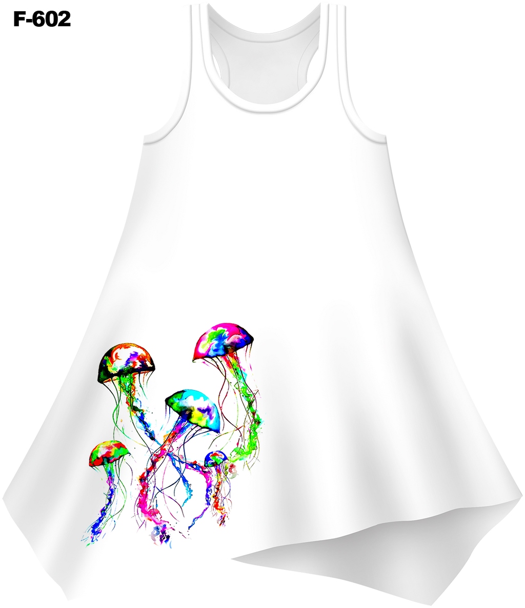 Neon Jellyfish Cover-Up Dress (Ladies) - - Ladies Tees | No Sleeves