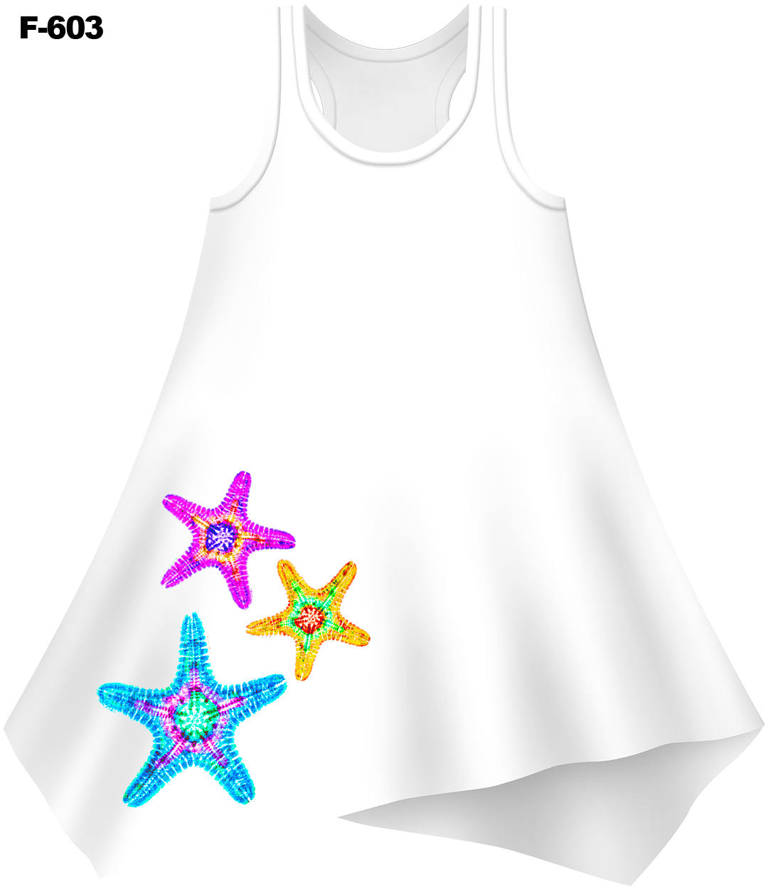 Tie-Dye Starfish Cover-Up Dress (Ladies) - - Ladies Tees | No Sleeves