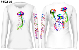 Neon Jellyfish Scoop Neck (Ladies) - - Ladies Tees | Long Sleeves